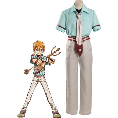 6 in 1 set Anime Toilet-Bound Hanako-kun Jibaku Shounen Minamoto Kou Cosplay Costume Men Funny Uniform for Halloween Party