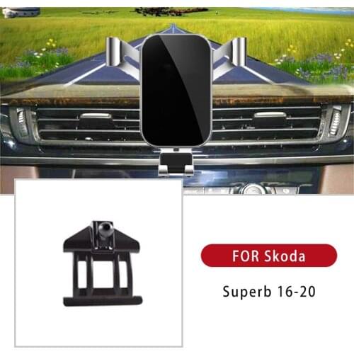 Car Phone Holder For Skoda Superb 2016 2017 2018 2019 2020 Air Vent GPS Interior Dashboard Cell Stand Support Telephone Bracket