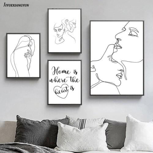 Black White Romantic Hand In Hand Canvas Painting Love Quotes Wall Art Poster Print Fashion Picture Couples Lovers Room Decor