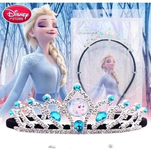 Disney Frozen Elsa Crown Tiara Heart Jewel Disney Princess Snow White Anna Elsa Sofia Crown Set Girl Toys Kids Makeup Set