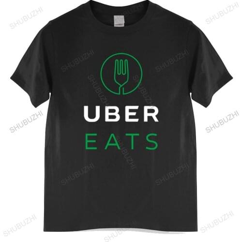 Cotton Tshirt mens summer Tops Uber Eats The Food Delivery New Black Shirt cotton tshirt Man Brand T-shirt Bigger size
