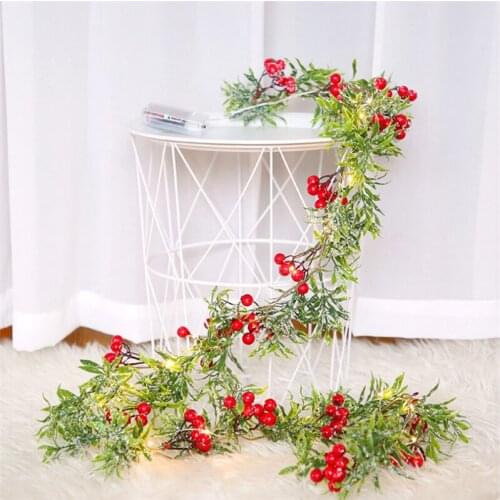 2pcs 20LED Copper Wire Cherry String light Holiday Lighting Red Fruit Light Garland Lamp Christmas Home Bedroom wedding decor