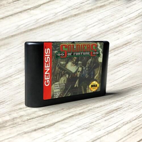 Soldiers of Fortune - USA Label Flashkit MD Electroless Gold PCB Card for Sega Genesis Megadrive Video Game Console