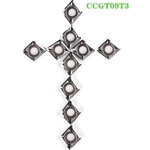 10pcs CCGT09T302 CCGT09T304 CCGT09T308 AK H01 Carbide Turning Inserts CNC Lathe Cutting Tools CCGT Blade for Aluminum Copper