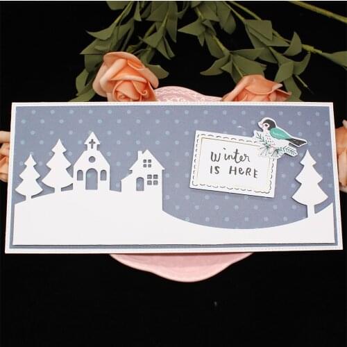 KLJUYP Winter Scene Slimline Metal Cutting Dies Scrapbook Paper Craft Decoration dies scrapbooking
