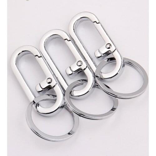 Stainless Steel Carabiner Clasp Key Ring Hook Key Chain Strap Wallet Bag for Camping Fishing Hiking Travelling L41A