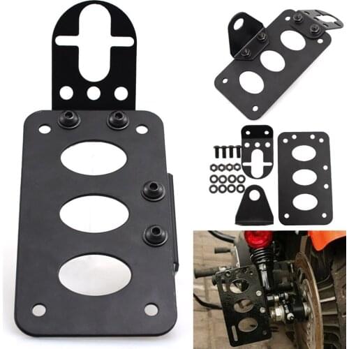 Motorcycle License Plate Bracket Taillight Holder Frame for Harley Honda BMW Cafe Racer Cruiser Chopper Bob Indian