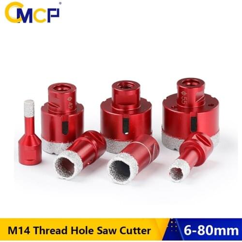 CMCP 6-80mm Vacuum Brazed Diamond Drilling Core Bits M14 Thread Porcelain Tile Drill Bits Granite Marble Stone Hole Saw Cutter