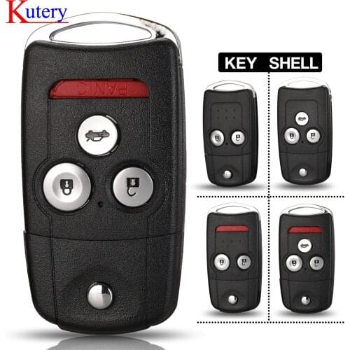 Kutery 2/3/4 Buttons Flip Car Remote Key Shell Fob Fit for Honda Acura Civic Accord Jazz CRV HRV Key Case Housing Replacement