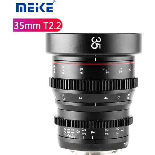 Meike 35mm T2.2 Manual Focus Cinema Lens Aspherical Portrait For Fuji X Sony E Olympus Panasonic Lumix M4/3 MFT Mount Camera