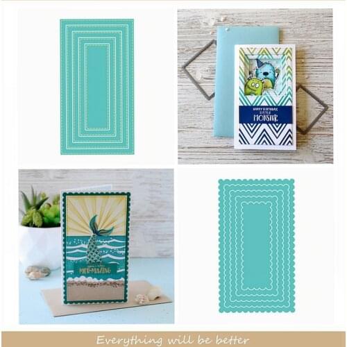 Mini Slim Stacklets Metal Cutting Dies Layered Rectangle Fram Die Cut Decorate Cards Embossing Paper Scrapbook Craft Diy Stencil