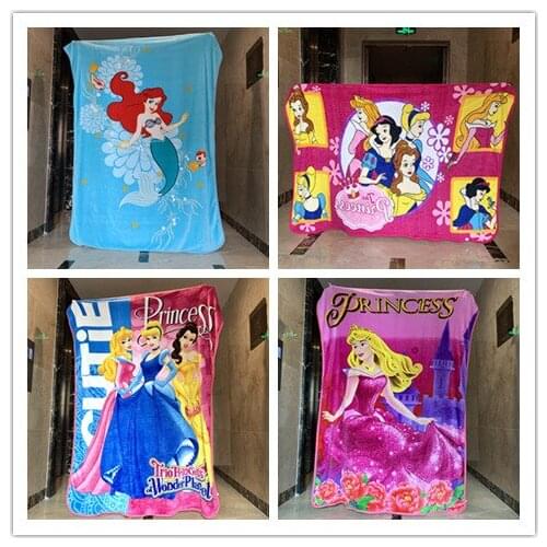 Disney Princess Fashion Anime Figures Cartoon Product Cosplay Accessories Blanket Household Pillowslip Gifts New