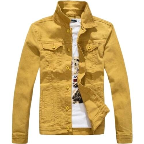 Men Personality Slim Denim Jacket Trendy Slim Long Sleeve Denim Jacket Mens Hip Washed Denim Coat