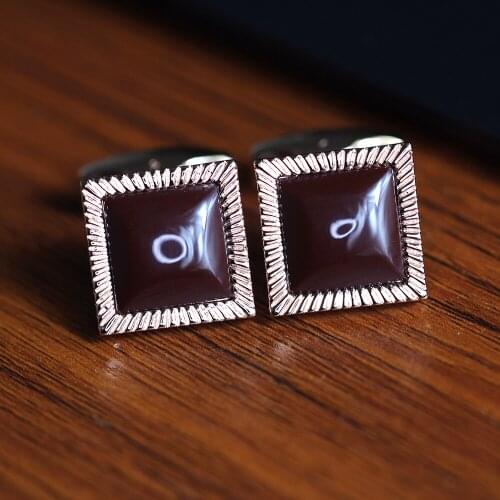 Rose Gold Plated mens Cufflinks French long sleeve shirt with Cufflinks