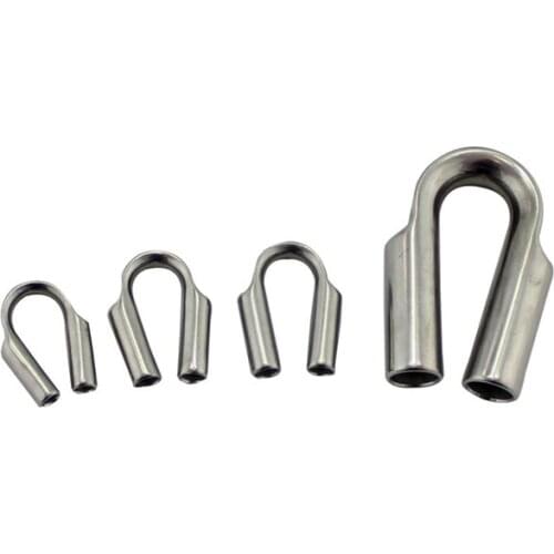 6/7/8/10/12/15MM Stainless Steel Tube Thimble For Winch Rope Silver Cable Wire Rope Thimbles Rigging Hardware