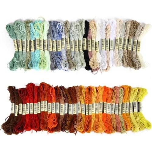 100/250pcs Multicolor Embroidery Thread Cords Cross Stitch Floss Thread Cotton Sewing Skeins Skein Kit DIY Sewing Tool Crafts