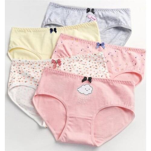 4PCS/Lot Children Cotton Underwear Young Girls Briefs Solid Low Waist Short Briefs Comfortable Ladies Panties TWY-518-4p