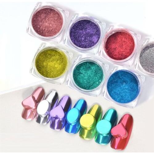 New Mirror Effect Nail Art Powder 1Box Flow Gold Mirror Powder Chrome Effect Nail Polish Foil Nails Art Glitter Dec14#5