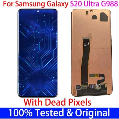 For Samsung Galaxy S20 Ultra With Frame Lcd S20Ultra G988 SM-G988F G988B/DS Display with Touch Screen Digitizer Assembly Parts