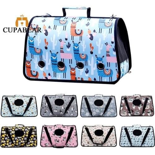 Portable Dog Cat Carrier Bag Breathable Soft Puppy Travel Bags Kitty Carrier Outging Handbag for Small Puppy Safety Reflective