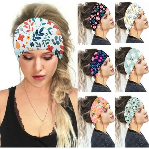 Boho Wide Cotton Stretch Women Headbands Headpiece Headwrap Turban Headwear Bandage Hair Bands Bandana Fascinator