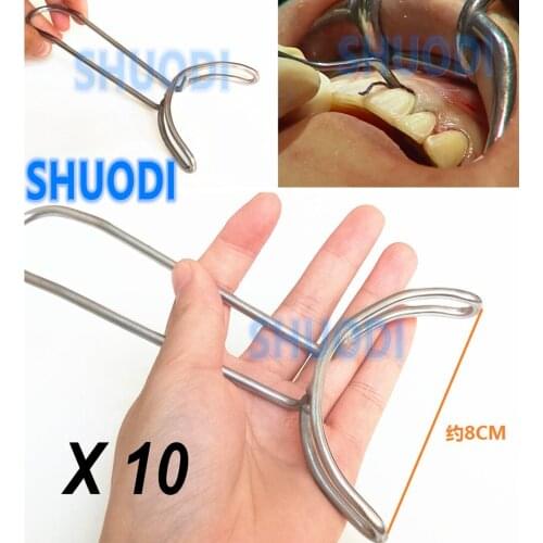 10 pcs Dental Implant Vestibulum Retractor T Shape Retractor Mouth Gag Opener Dentist Surgical Instrument upper mandible
