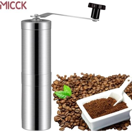 MICCK Mini Manual Coffee Grinder Stainless Steel Washable Coffee Hand Mill Coffeeware Coffee Beans Pepper Grinder Coffee Set