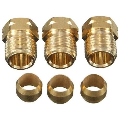 3 Way T Piece Tee Brake Pipe With 3 M10 Male Nuts Short Metric Copper Good New
