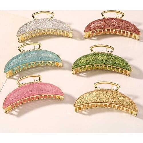 New Fashion Boutique Large Luxury Elegance Stripe Hair Clip Geometry Hairpin Barrette for Women Girl Accessories Headwear