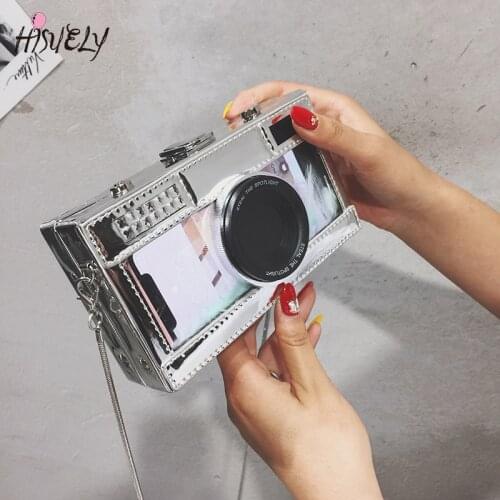 2021 Women Shoulder Bag New Tape Recorder Womens Bags Cute Funny Cartoon PU Leather Chain Crossbody Bag Female Day Clutches Q4