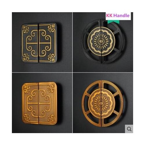 1 PC Antique Brass Knob/Handle Chinese Style Wardrobe Satin brass Handles Drawer Pull Semi-circular Furniture Handle/2 Colors