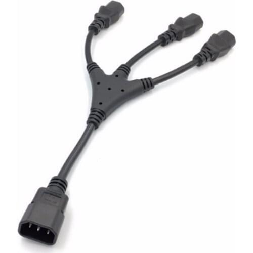 1 pcs IEC 320 C14 Male Plug to 3XC13 Female Y Type Splitter Power Cord 10A, 250V,C14 to 3 x C13 Power Adapter Cable,32cm