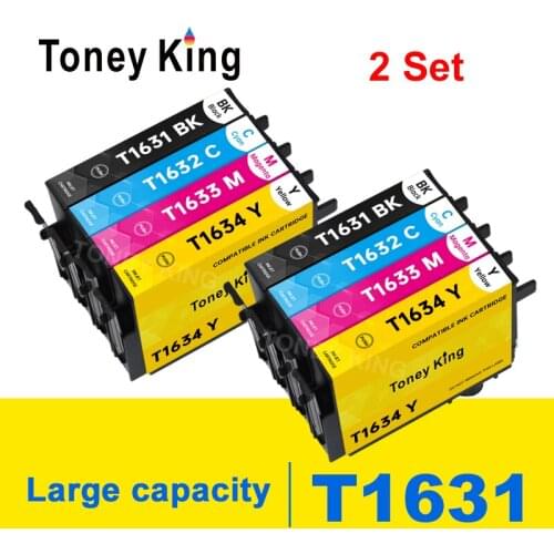 2 Set T1621 T1631-T1634 Ink Cartridge For Epson WF-2010W WF-2510WF WF-2520NF WF-2530DW WF-2540WF WF-2750DWF 2760DWF Printer