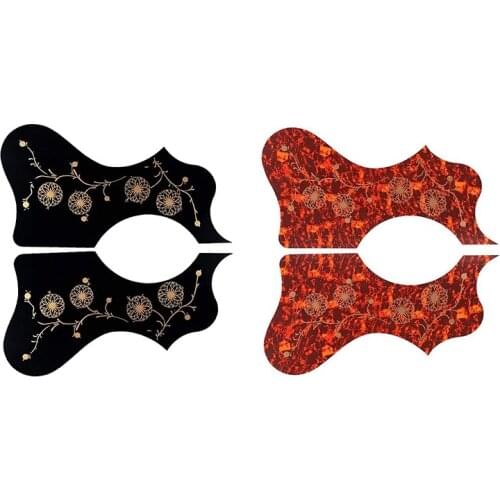 2 Pairs 41Inch Acoustic Guitar Pick Guard Anti-Scratch Parts Left/Right Hand, Black & ​Brown