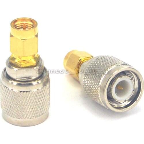 2 Pieces SMA - TNC adapter SMA Plug male to TNC male Plug straight connector