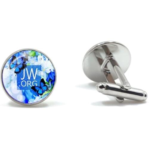 2020 New Arrival JW.ORG Cufflinks Lapel Pins Steampunk Jehovahs Witnesses 16mm Glass Cabochon Cuff Button Jewelry Gift