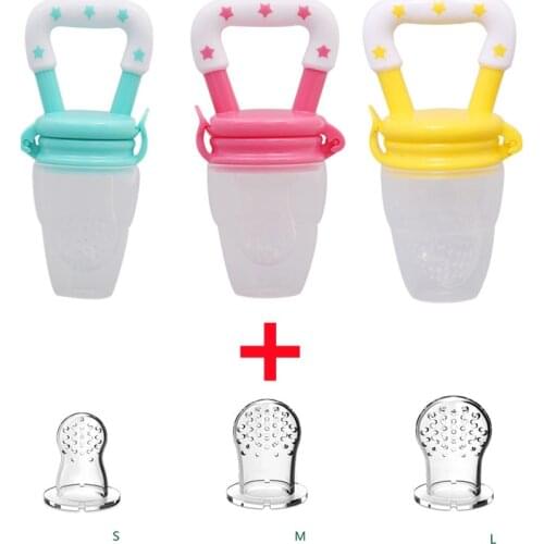 3Pcs Fresh Fruit Food Kids Nipple Feeding Safe Milk Feeder Baby Pacifier Bottles Silicone Alimentation Solide Nipple Nibbler