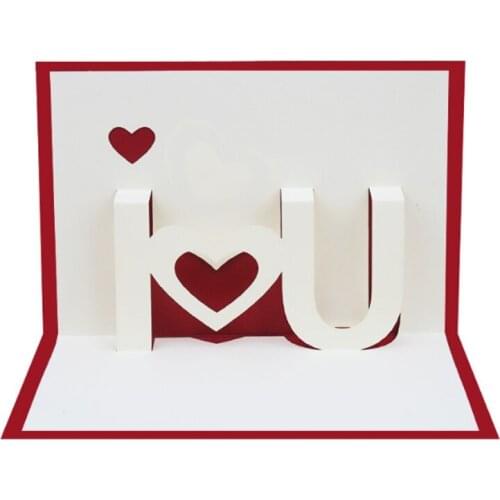 3D I LOVE YOU Up Greeting Cards Happy Birthday Lover Valentines Anniversary QX2E