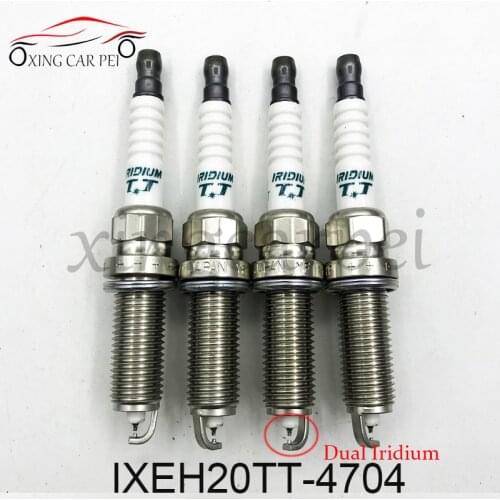 4pcs IXEH20TT 4711 Dual Iridium TT Spark Plugs fit for Nissan for Renault for Subaru for Toyota for Peugeot for Mazada