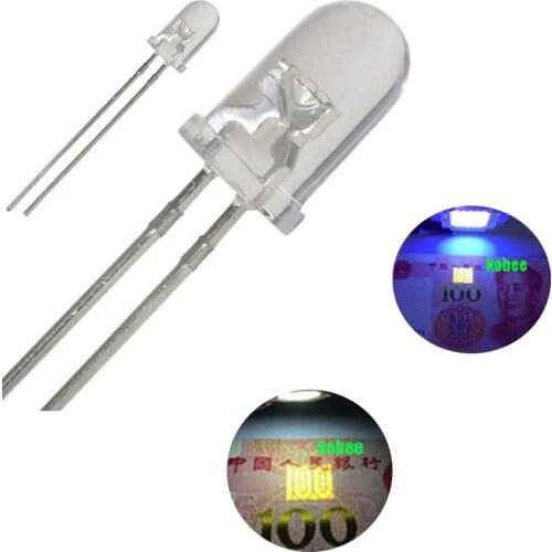 5mm LED lamp Purple Ultra Violet Ultra Bright 395nm 365nm UV LED Diode Light Emitting Lamp 20mA Round Water Clear Lens
