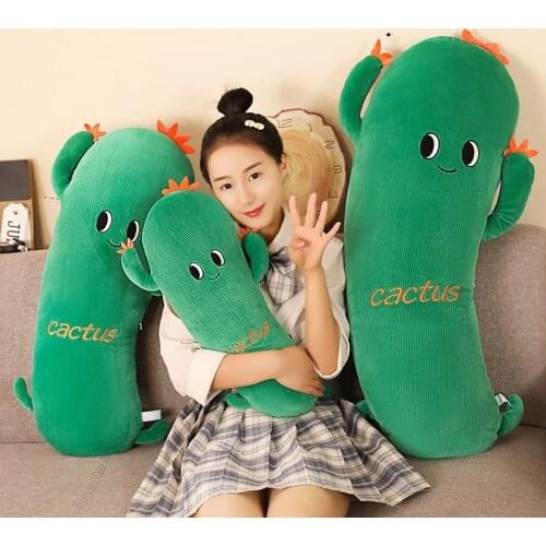 50cm-90cm Kawaii Green Cactus Plush Toy Soft Stuffed Cartoon Plant Trees Doll Fresh Home Decor Kids Birthday Christmas Gifts