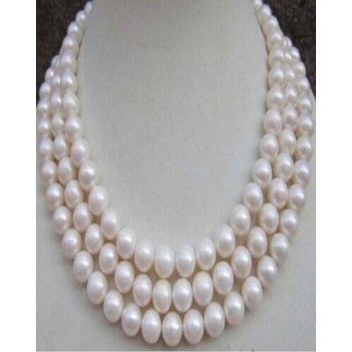 8-9 MM NATURAL PERFECT ROUND SOUTH SEA WHITE PEARL NECKLACE 50" Factory Wholesale price Women Giftword Jewelry