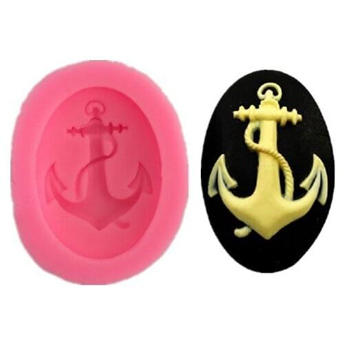 Free Shipping Kitchen Creative DIY Silicone Cake Molded Single Corsair Anchor Sign Cake Mold Handmade Soap Molding Tool A431