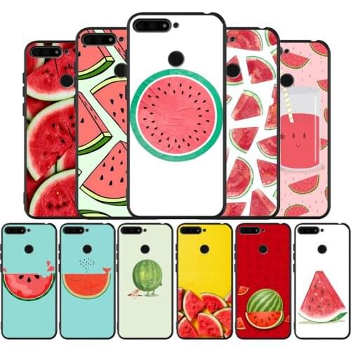 Watermelon black Silicone Phone Case For Huawei honor 30 20 Pro 8 8X 9 10 20 Lite Mate 10 20 30 Lite Pro cover