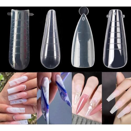 Dual Forms Tips Quick Building Gel Mold Nail System Full Cover Tips Nail Extension Forms Top Molds For Build Form