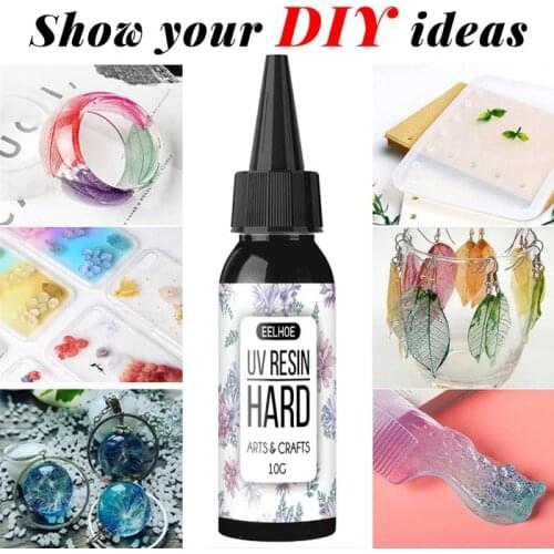10g 20g 30g 50g UV Resin Hard Type Crystal Clear Glue Curing Epoxy Crafts Jewelry Making DIY Tool Sunlight Activated