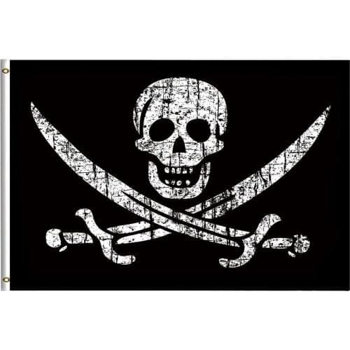 Pirate Flags Jolly Roger Flag Stitch Pirate Captain Skull Sword Banner Garden Flag Breeze House Decorations for Outdoor Home