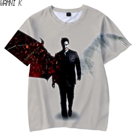 Hot sale Lucifer Men Women T-shirts Lucifer Morningstar 3D Print Kids T-shirt Casual Fashion Short Sleeve Devil Tees Tops Tees