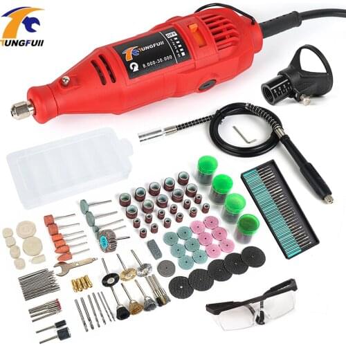 TUNGFULL Engraver Electric 220V 130W Rotary Tool Set Variable Speed Power Tool Accessories Electric Grinder Grinding Machine