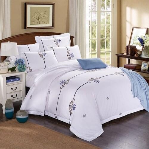 Printing 100 Cotton Fabric Hotel Bedding Set